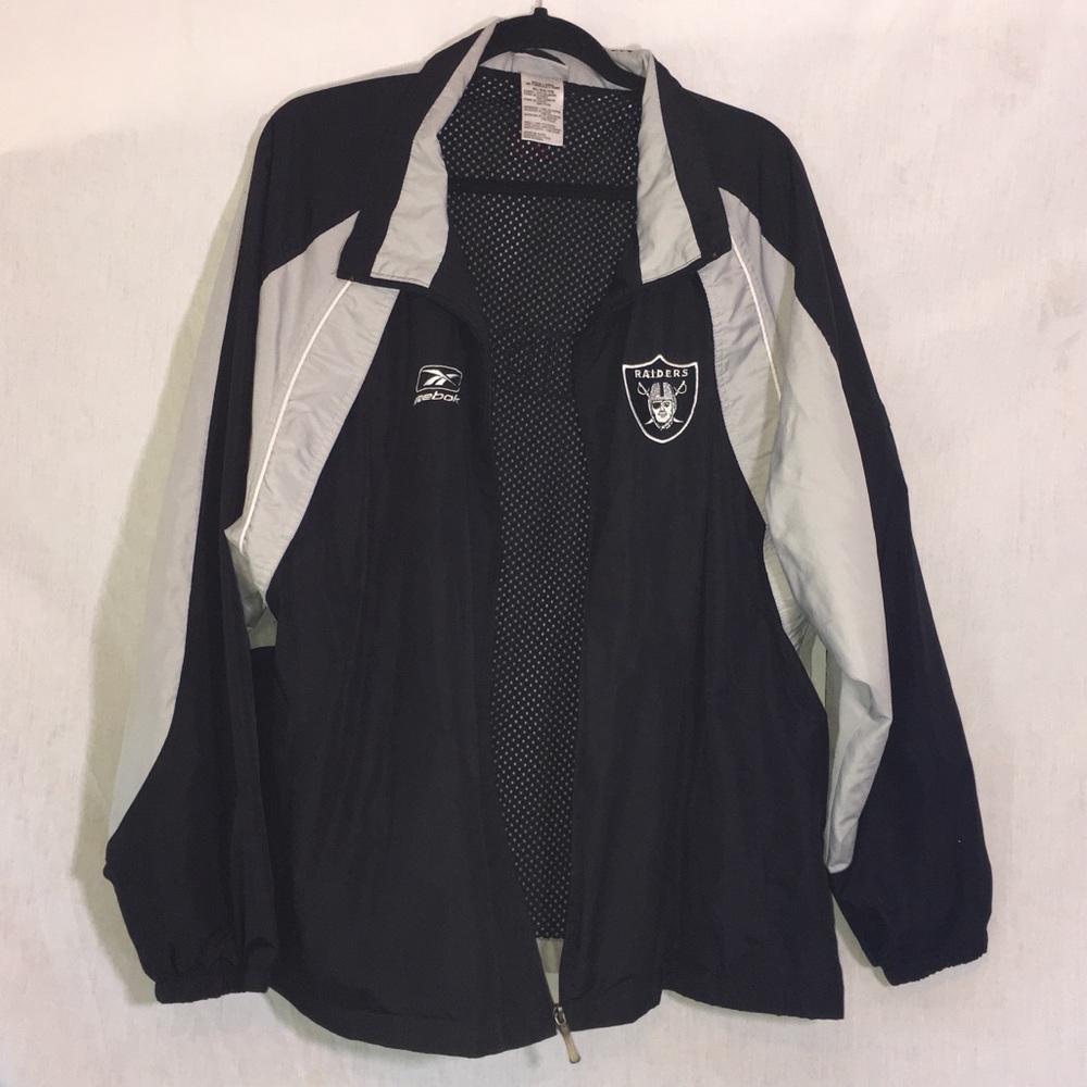 Oakland Raiders Rebook Zip Up Windbreaker